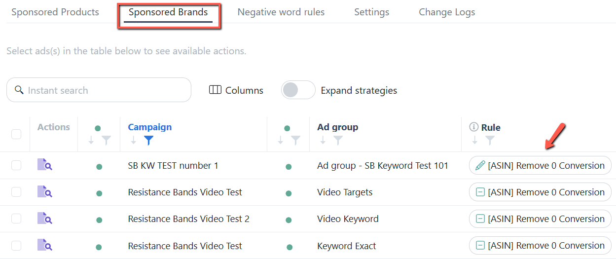 Enable Negative Word for SB video keywords